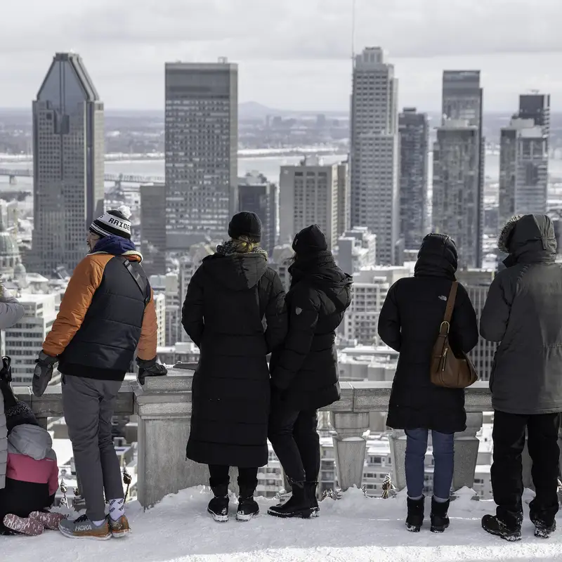 Downtown Montreal seen from the Kondiaronk Belvedere on Mount Royal