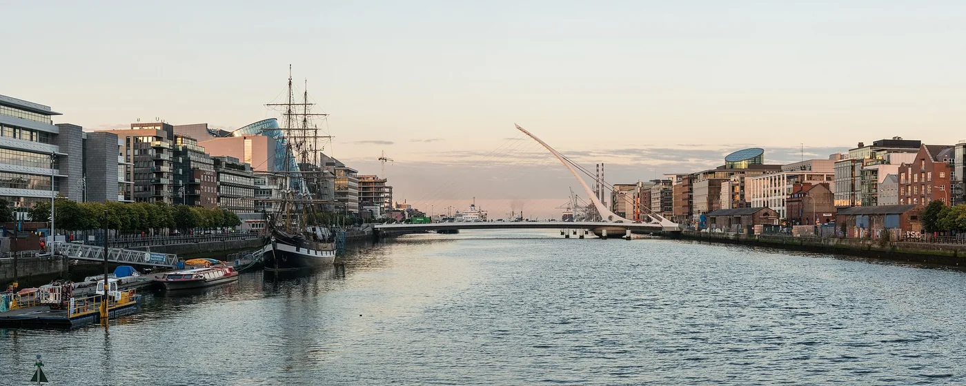 The River Liffey and the Samuel Beckett Bridge, Dublin