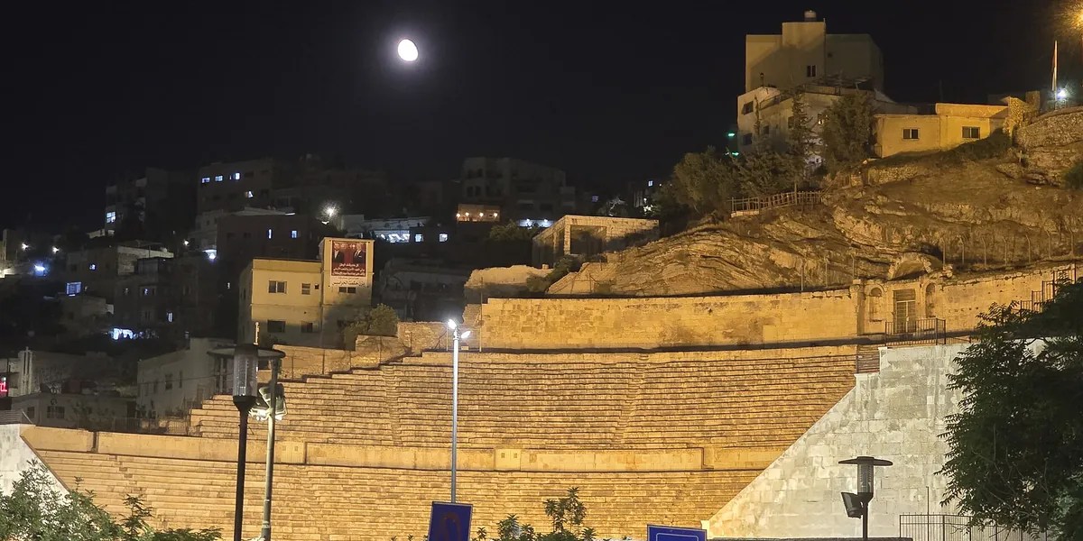 Downtown Amman at dusk, Jordan