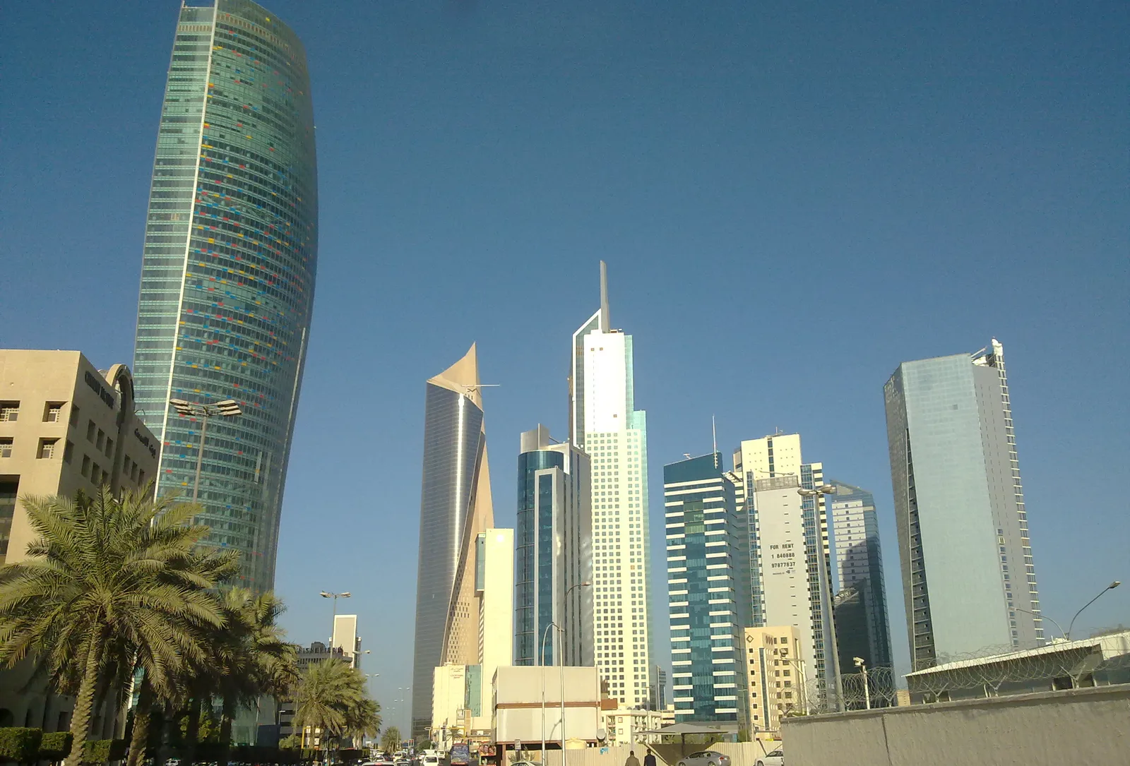 Office towers in Kuwait City’s business district, including Al Hamra Tower