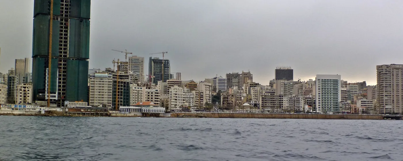 Beirut seen from the sea along the Corniche