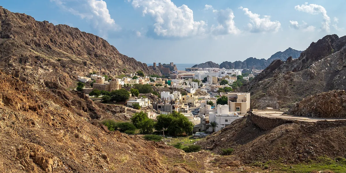 Old Muscat below the Al Hajar mountains