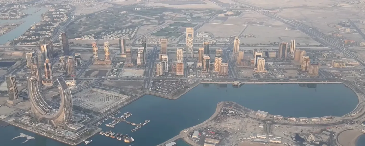 Lusail and the Qetaifan Islands from the air