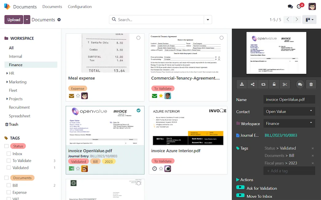 Document management in Odoo Documents