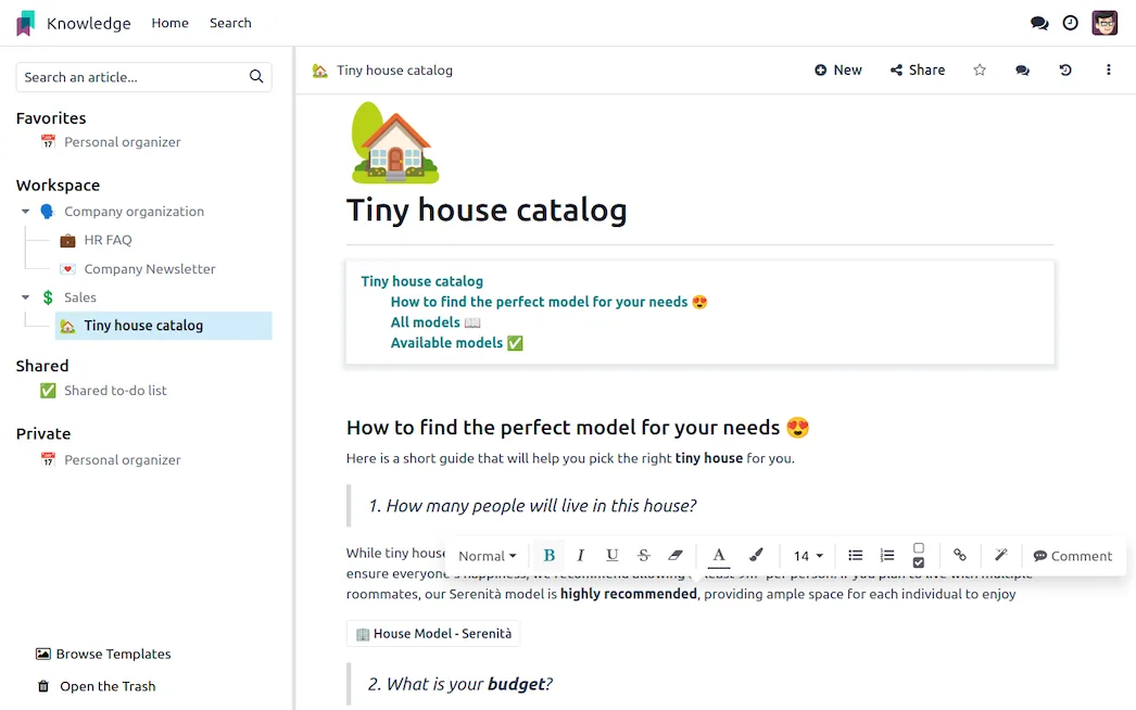 An article in Odoo Knowledge