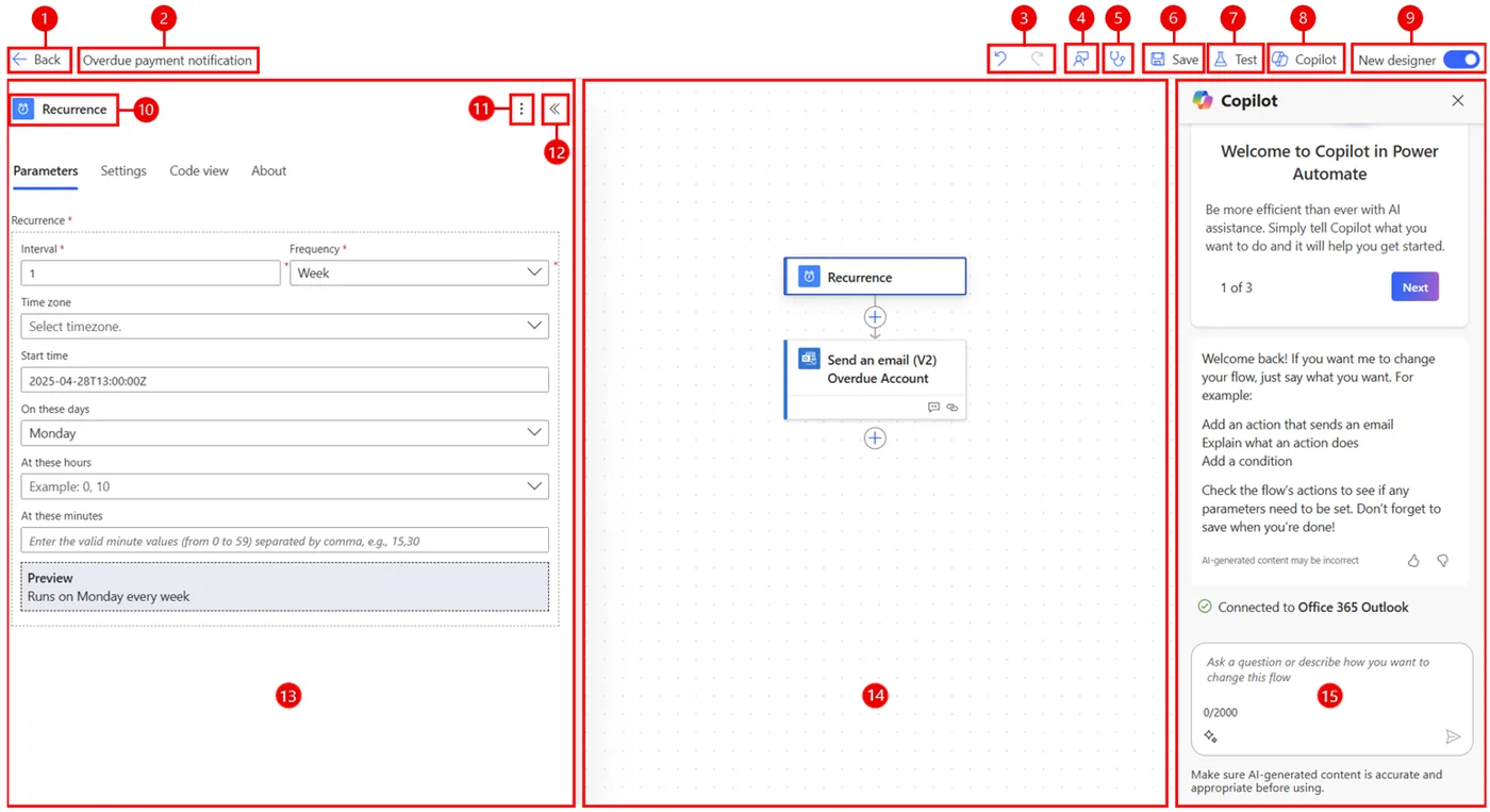 The Power Automate cloud flow designer (product screenshot)