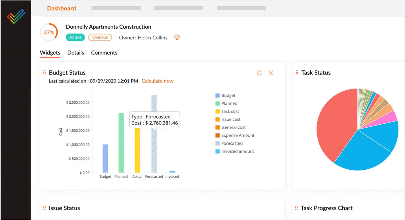 Project budget status in Zoho Projects