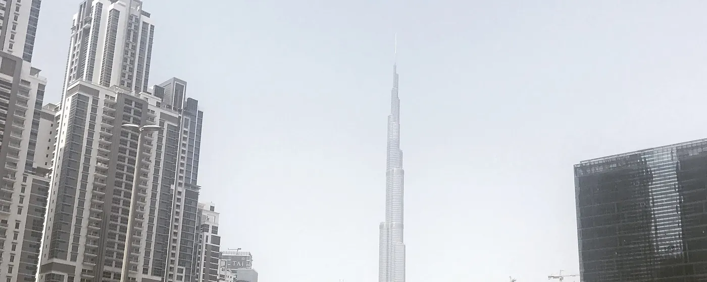 Business Bay and the Burj Khalifa, Dubai, United Arab Emirates