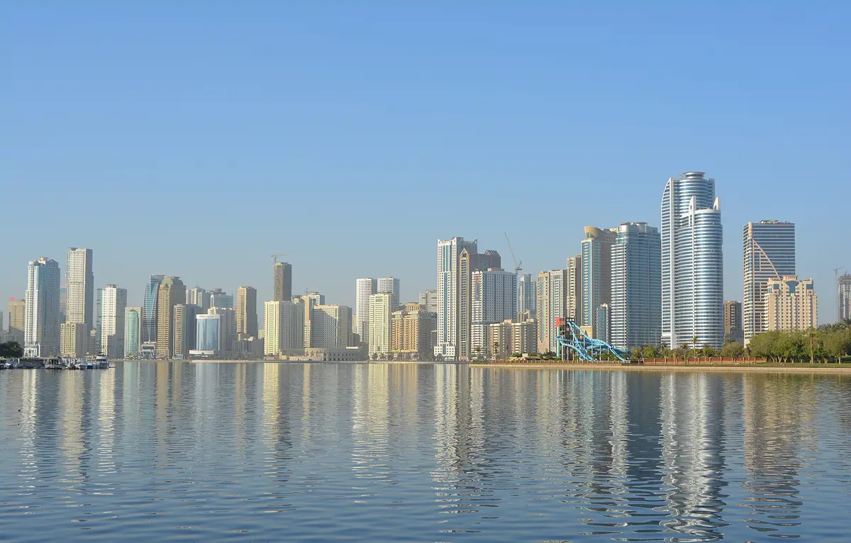 The Sharjah skyline across the water